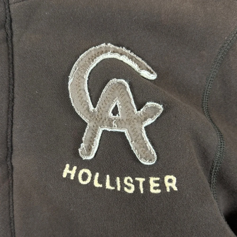 VTG Y2K Hollister Brown Faux Fur Lined Zip Up Cabrillo Sweatshirt Jacket Men’s L